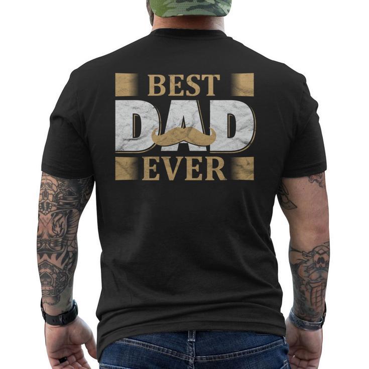 Vatertagaterintage Mustache Best Dad Ever Papa T-Shirt mit Rückendruck