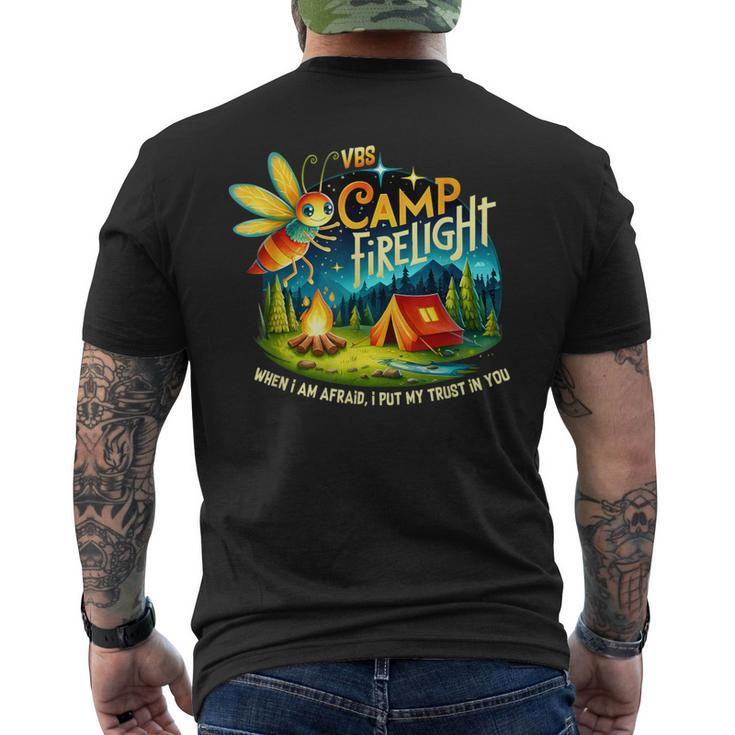 Vbs Camp Firework 2024 Camp Firelight Vacation Bible School Men's T-shirt Back Print