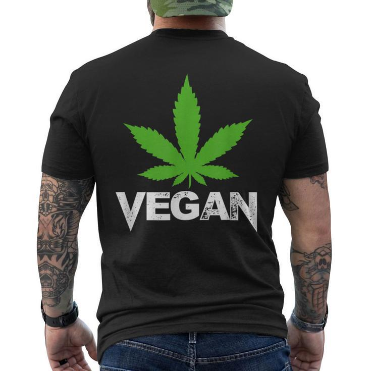 Vegan Marijuana Cannabis Weed Smoker Vegetarian Men's T-shirt Back Print