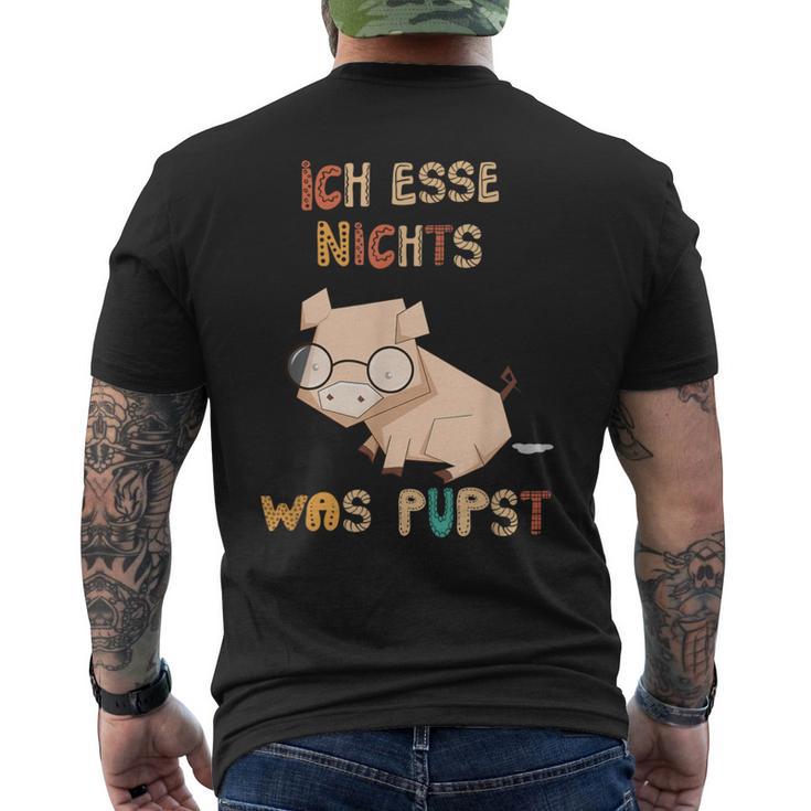 Vegetarianegan Ich Esse Nichts Was Pupstegan T-Shirt mit Rückendruck