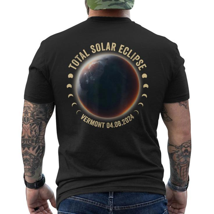 Vermont Total Solar Eclipse April 8 2024 Astronomy Fans Men's T-shirt Back Print