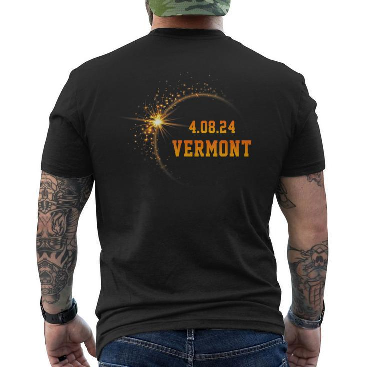 Vermont Of Usa Total Solar Eclipse April 8Th 2024 Men's T-shirt Back Print