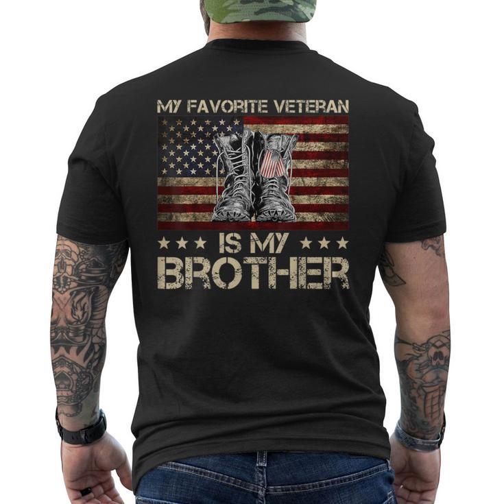 Veteran's Day My Favorite Veteran Is My Brother Proud Sister Men's T-shirt Back Print