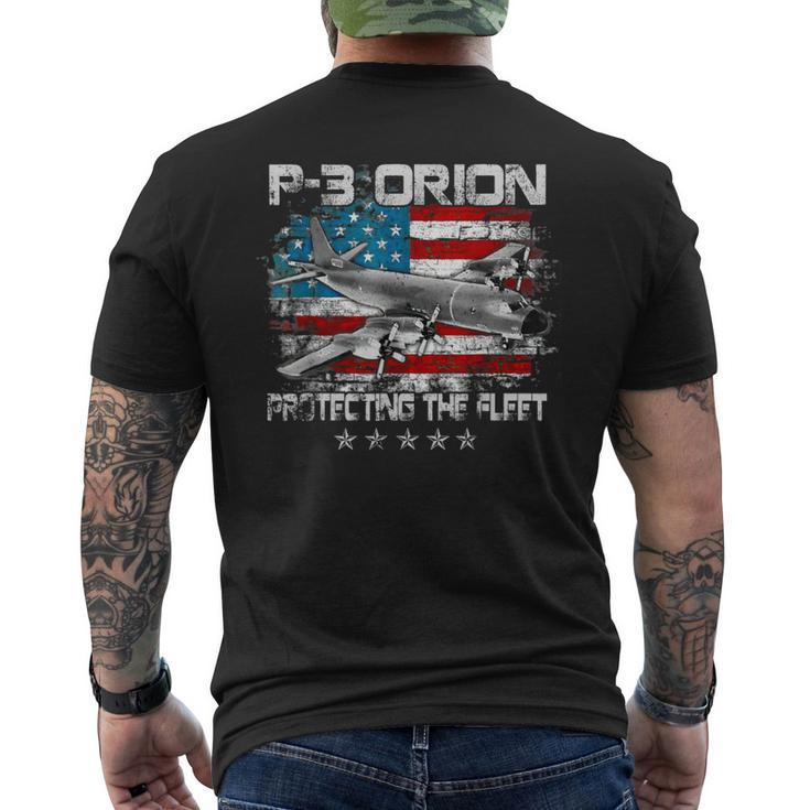 Veterans Day P3 Orion Sub Hunter Asw Airplane Vintage Men's T-shirt Back Print