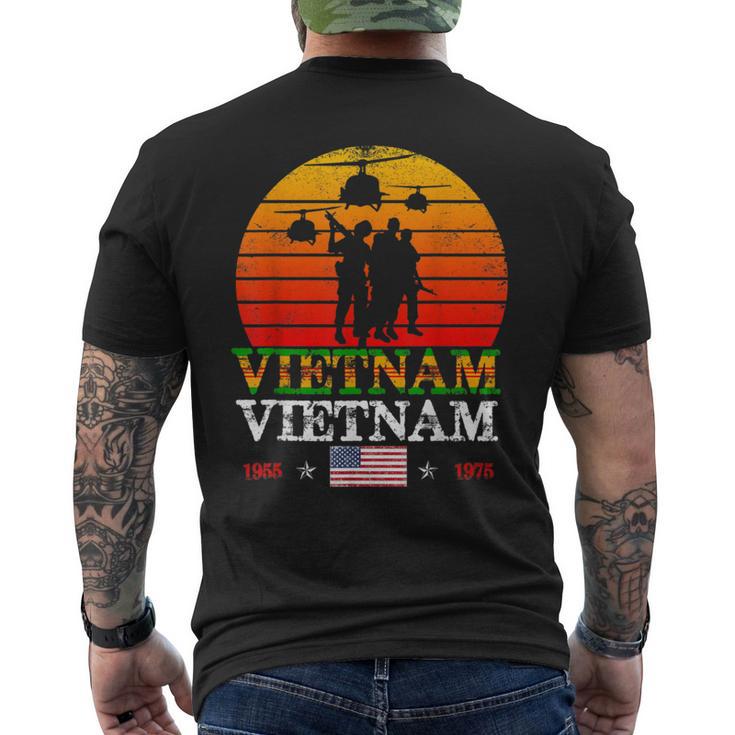 Vietnam Veteran Helicopter Bell Uh1 Huey Vintage Men's T-shirt Back Print