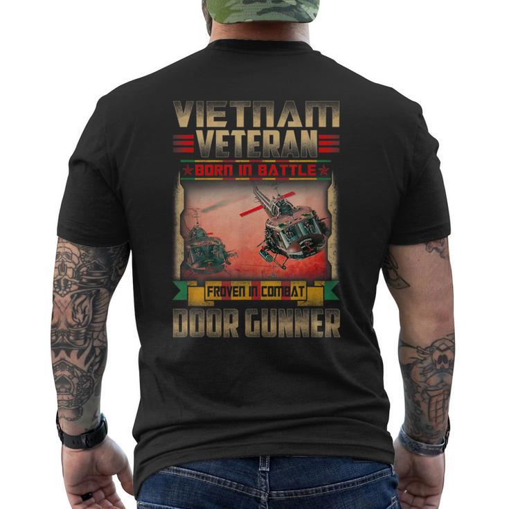 Vietnam Veteran Uh1 Huey Helicopter Door Gunner Men's T-shirt Back Print