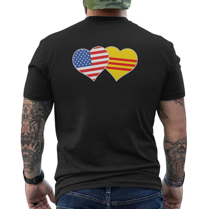 Vietnamese American Flag Usa South Vietnam Flag Heart Mens Back Print T-shirt