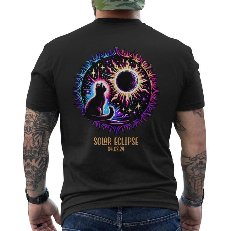 View Totality April 8 2024 Astronomy Cat Lover Solar Eclipse Men's T-shirt Back Print