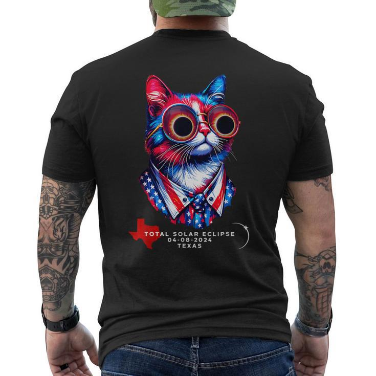 View Totality April 8 2024 Cat Lover Texas Solar Eclipse Men's T-shirt Back Print