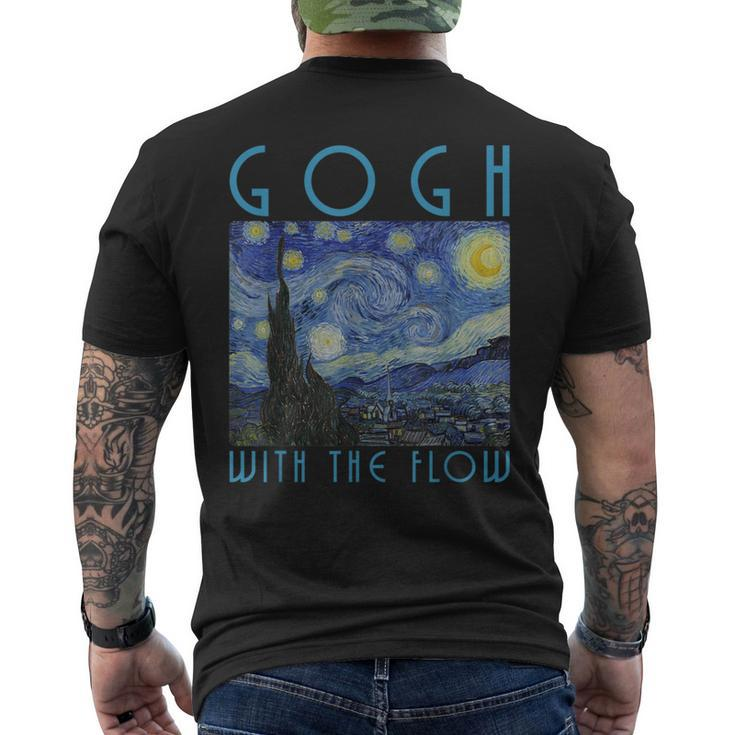 Vincent Van Gogh With The Flow Artist Humor Pun Men's T-shirt Back Print