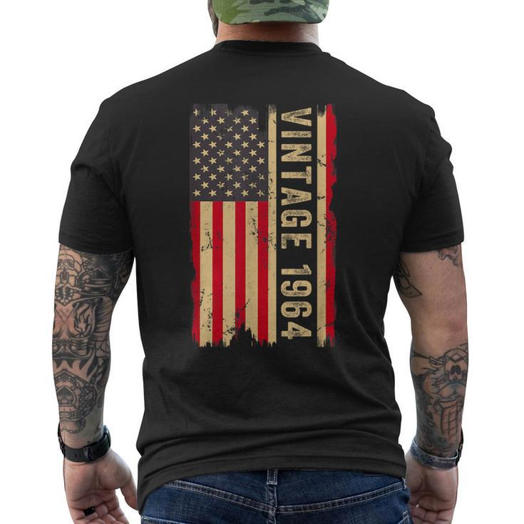 Vintage 1964 60Th Birthday 60 Years Old American Flag Men's T-shirt Back Print