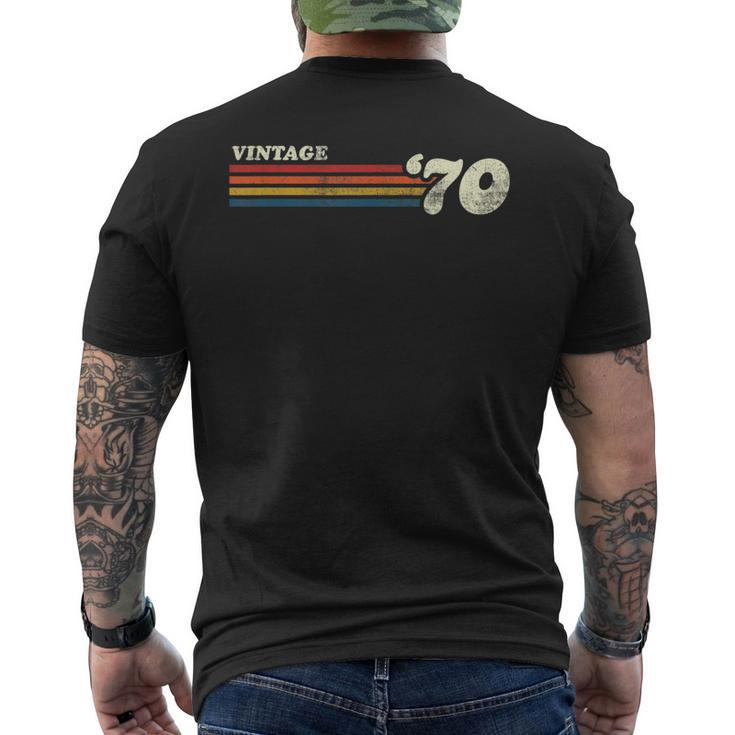 Vintage 1970 Chest Stripe Birthday Men's T-shirt Back Print