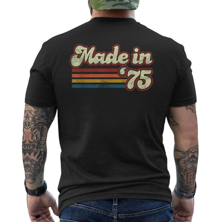 Vintage 1975 46Th Birthday Made In 1975 Born In 1975 Men's T-shirt Back Print
