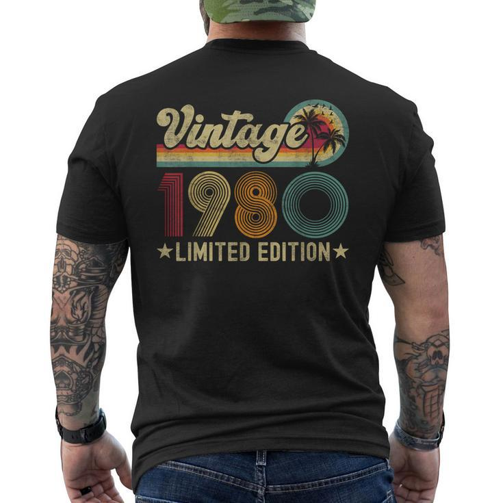 Vintage 1980 44 Year Old 44Th Birthday For Women Men's T-shirt Back Print