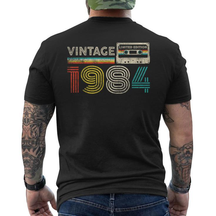 Vintage 1984 Classic Birthday 1984 Cassette Tape Vintage Men's T-shirt Back Print