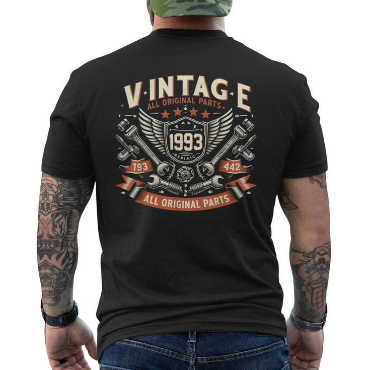 Vintage 1993 Born In 1993 Birthday Mechanic Men's T-shirt Back Print