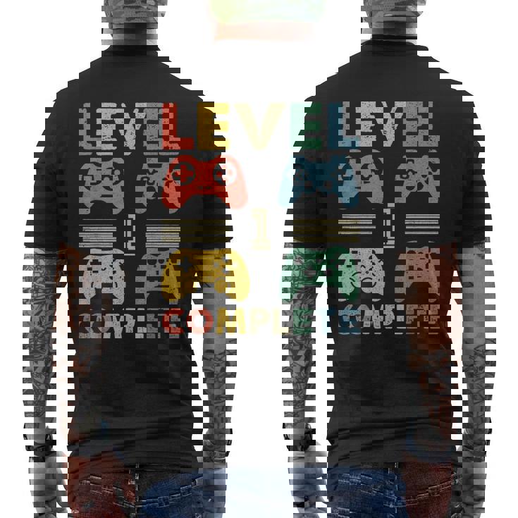 Vintage 1Er Aniversario De Boda Divertido Nivel 1 Completo Camiseta Hombre Estampado Espalda