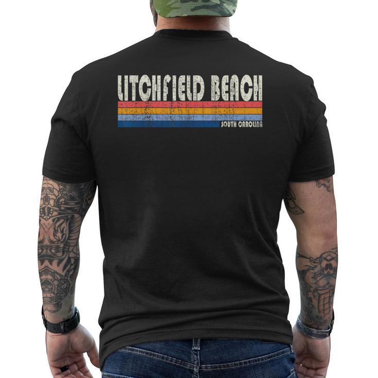 Vintage 70S 80S Style Litchfield Beach Sc Men's T-shirt Back Print