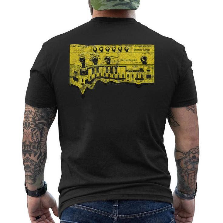 Vintage Acid Synthesizer Retro Bass Synth Studio Gear Dj Men's T-shirt Back Print