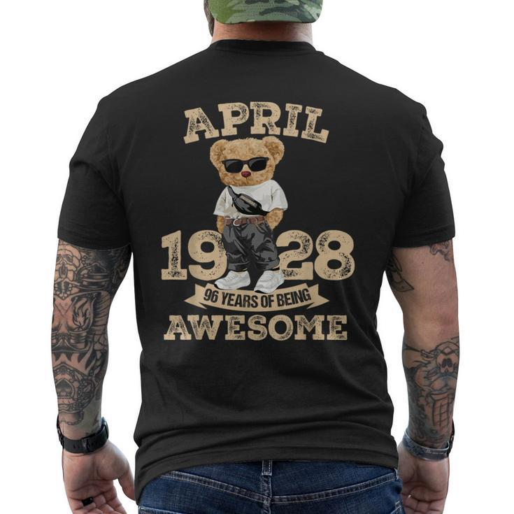 Vintage April 1928 96Th Birthday 96 Year Old Women Men's T-shirt Back Print