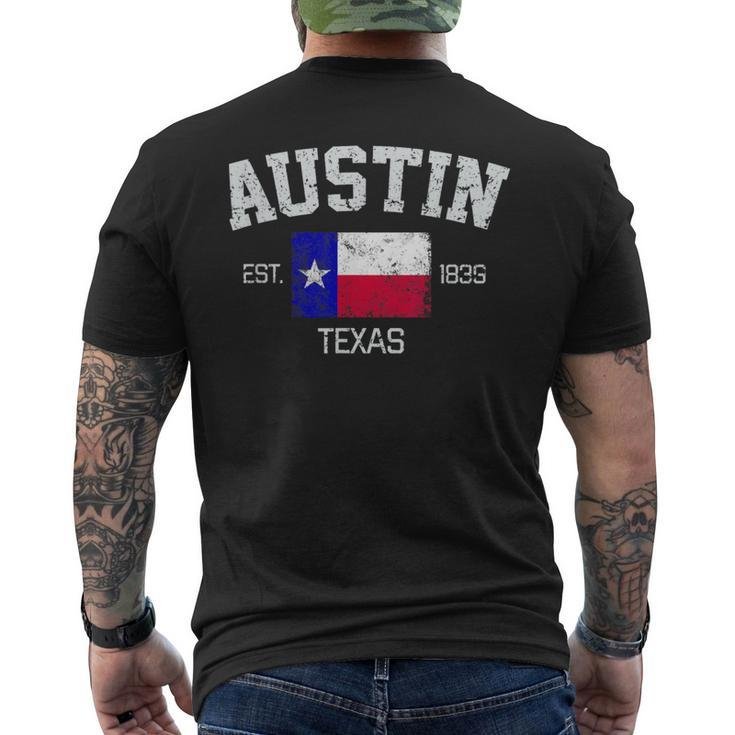 Vintage Austin Texas Est 1839 Souvenir Men's T-shirt Back Print