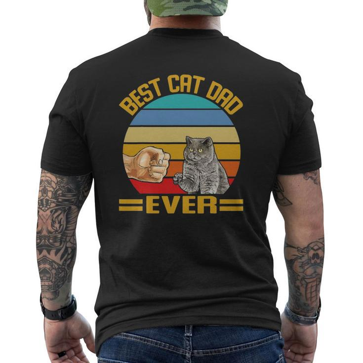 Vintage Best Cat Dad Ever British Shorthair Cats Dad Mens Back Print T-shirt