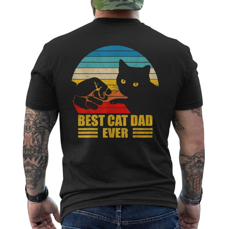 Vintage Best Cat Dad Ever Cat Daddy Father Day Men's T-shirt Back Print