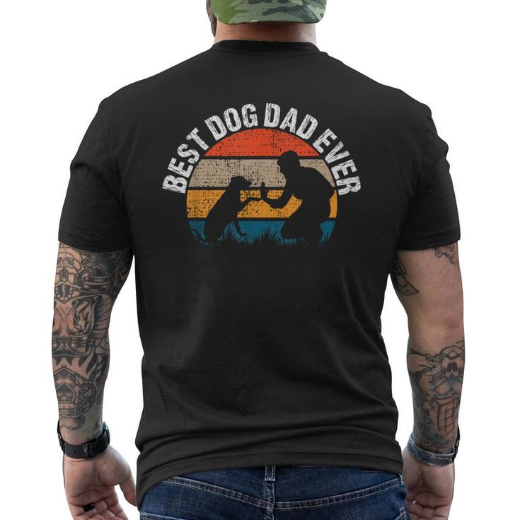 Vintage Best Dog Dad Ever Retro Fist Pump Puppy Doggy T-Shirt mit Rückendruck