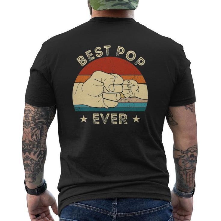 Vintage Best Pop Ever Fist Bump Father's Day Grandpa Mens Back Print T-shirt