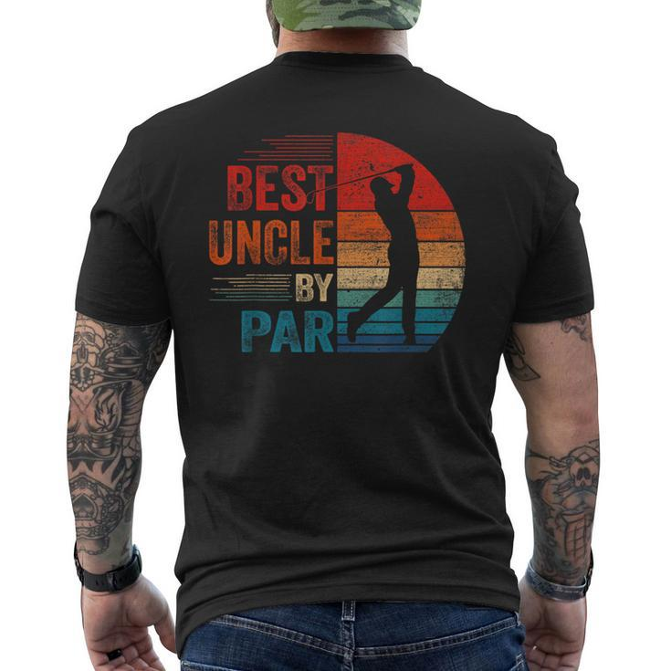 Vintage Best Uncle By Par Lover Golf Fathers Day For Golfer Men's T-shirt Back Print
