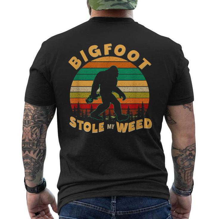 Vintage Bigfoot Stole My Weed 420 Marijuana Men Men's T-shirt Back Print