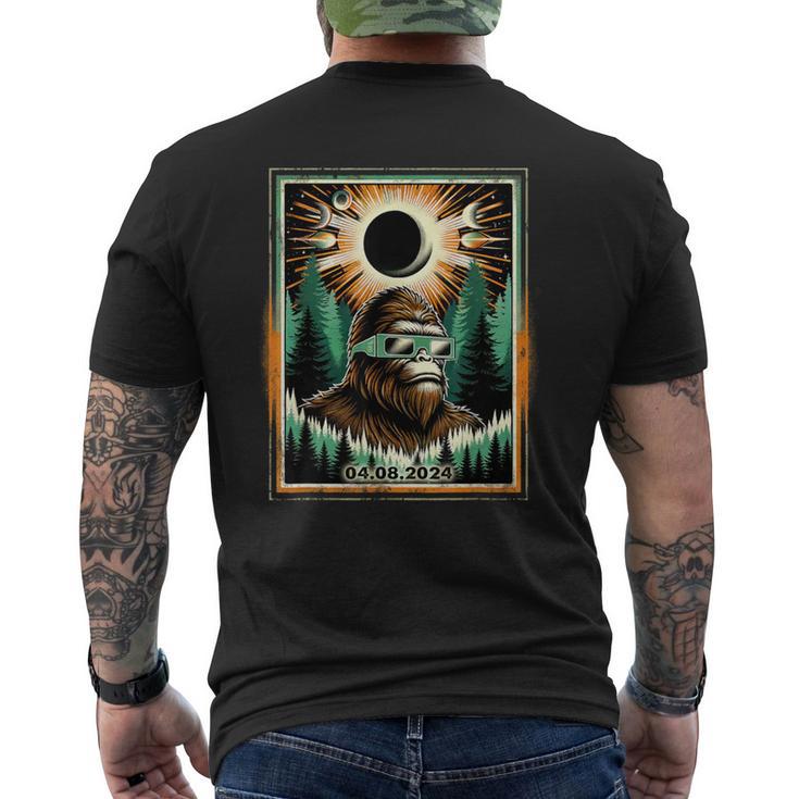 Vintage Bigfoot Total Solar Eclipse 2024 Sasquatch Men's T-shirt Back Print