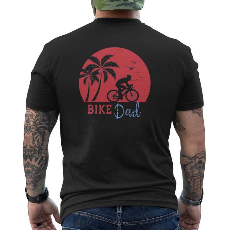 Vintage Bike Dad With Red Retro Sunset Mens Back Print T-shirt