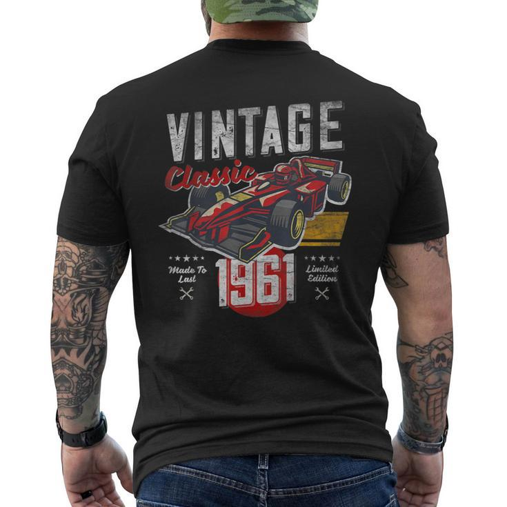 Vintage Born 1961 60Th Birthday Grand Prix Race Car Men's T-shirt Back Print