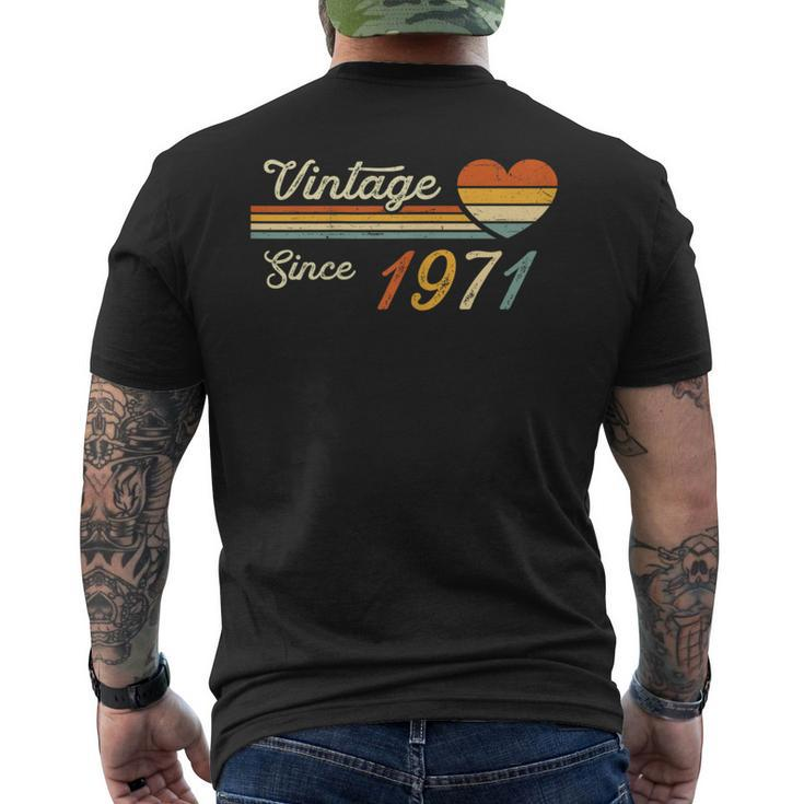 Vintage Born In 1971 Birthday Ladies Men's T-shirt Back Print