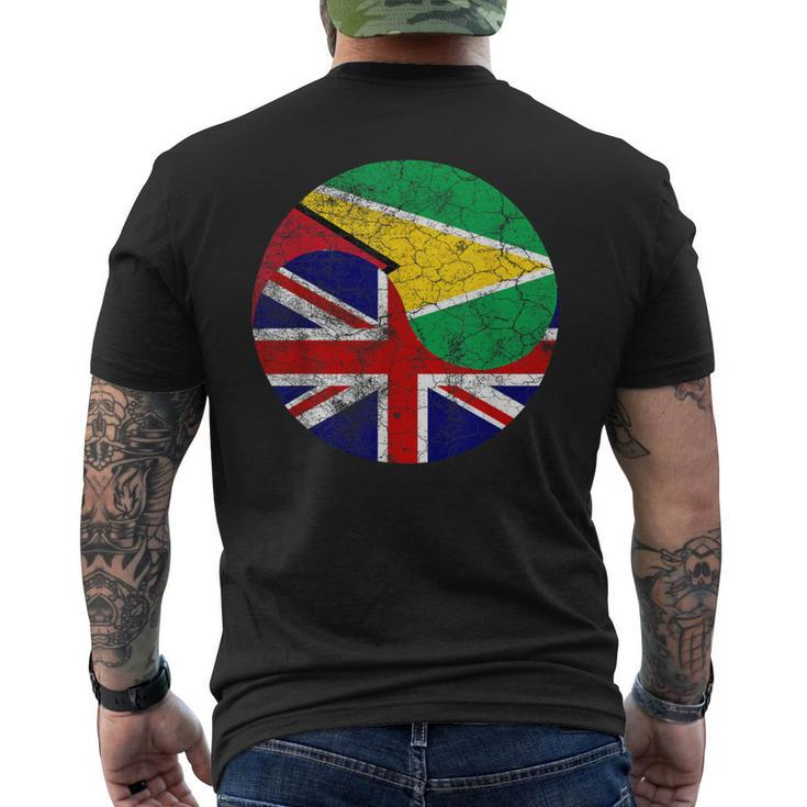 Vintage British & Guyanese Flags Uk And Guyana Men's T-shirt Back Print