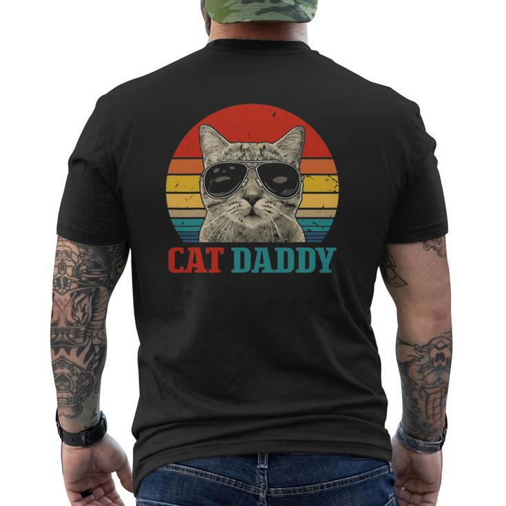 Vintage Cat Daddy Cat Father Husband Cat Lover Animal Lover Mens Back Print T-shirt