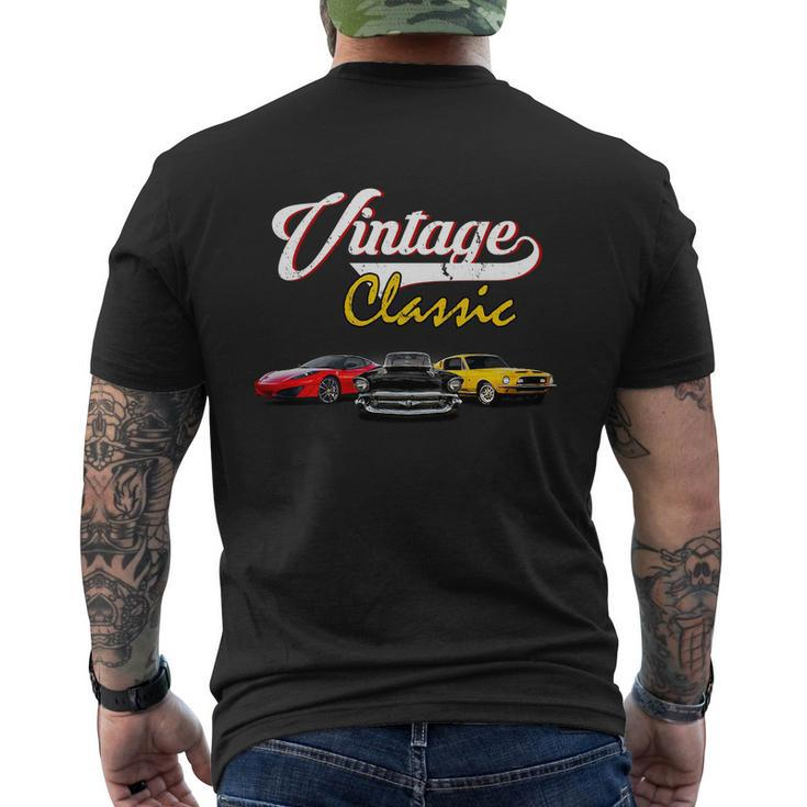 Vintage Classic Oldies Cars Mens Back Print T-shirt