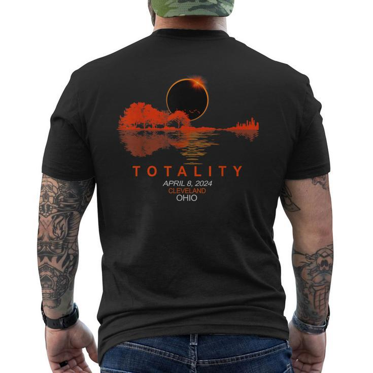 Vintage Cleveland Ohio Total Solar Eclipse 2024 Men's T-shirt Back Print