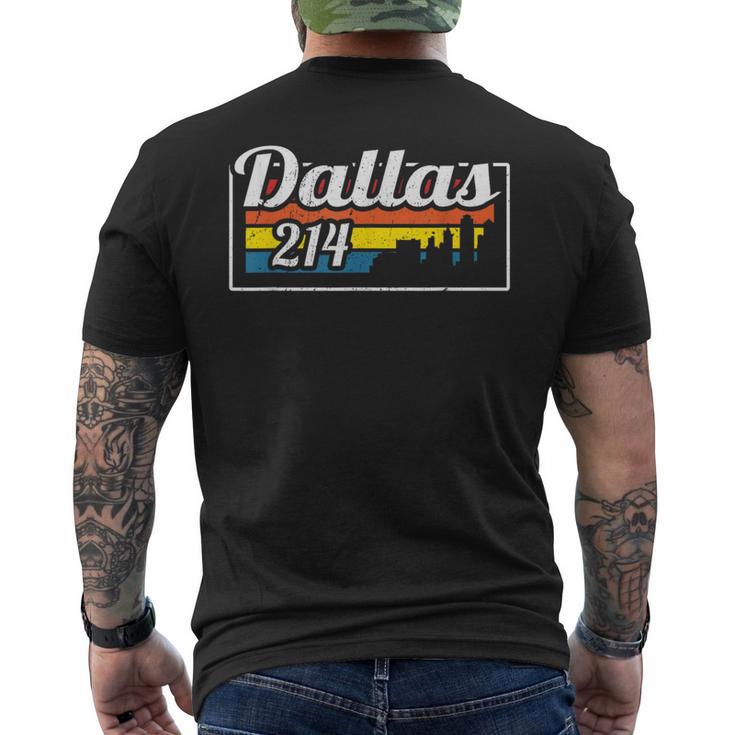 Vintage Dallas Skyline 214 State Of Texas Retro Men's T-shirt Back Print