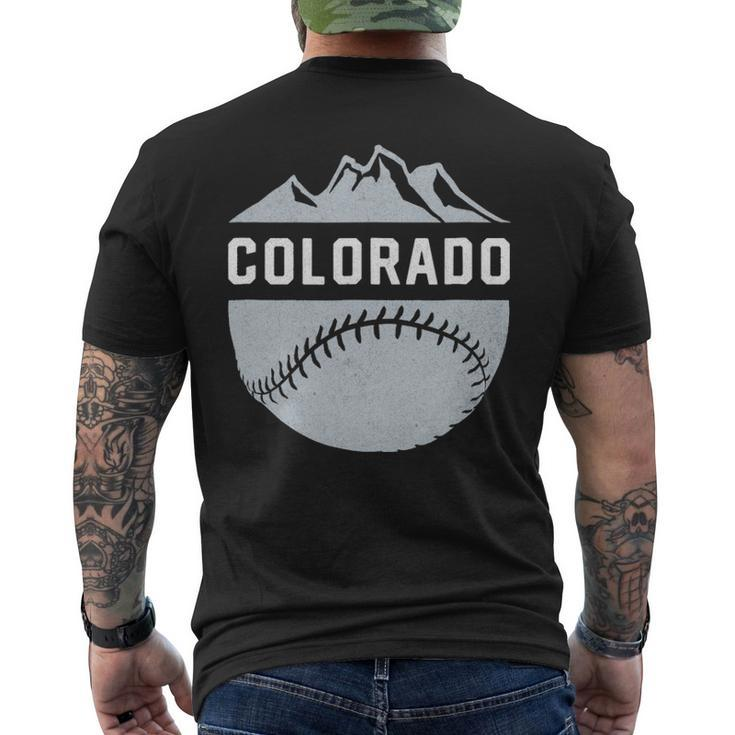 Vintage Denver Colorado Wilderness Skyline Baseball Men's T-shirt Back Print