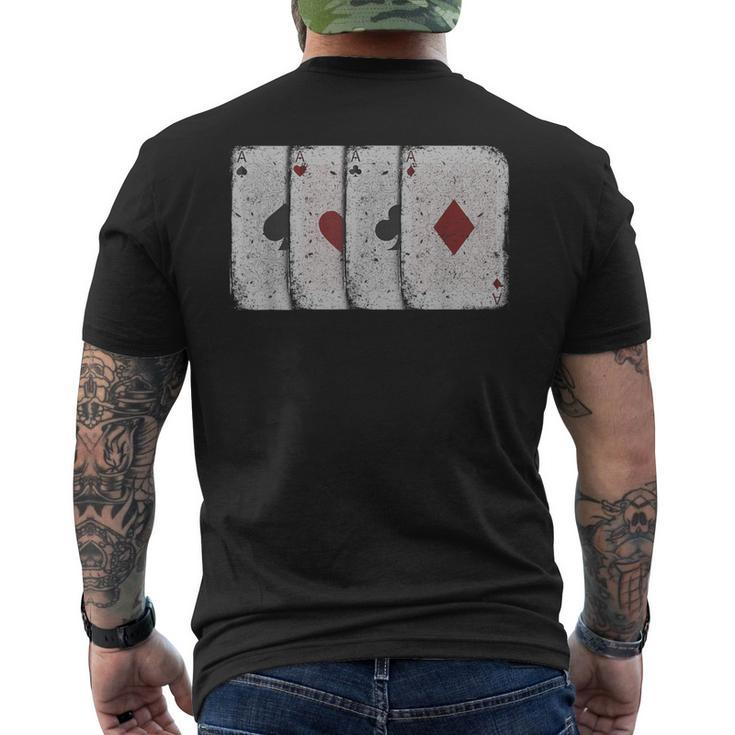 Vintage Distressed Four Aces Poker Playing Card Men's T-shirt Back Print