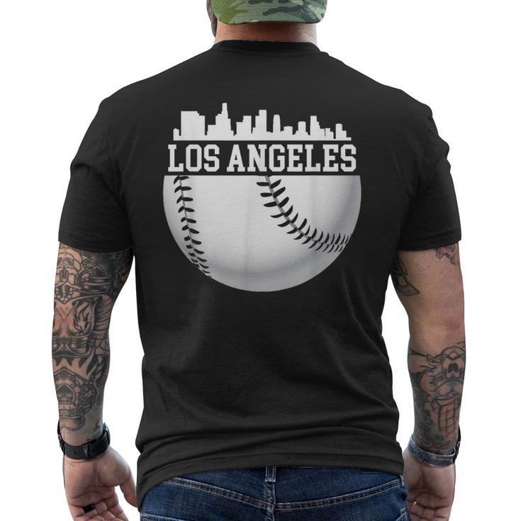 Vintage Downtown Los Angeles Baseball Retro California Men's T-shirt Back Print