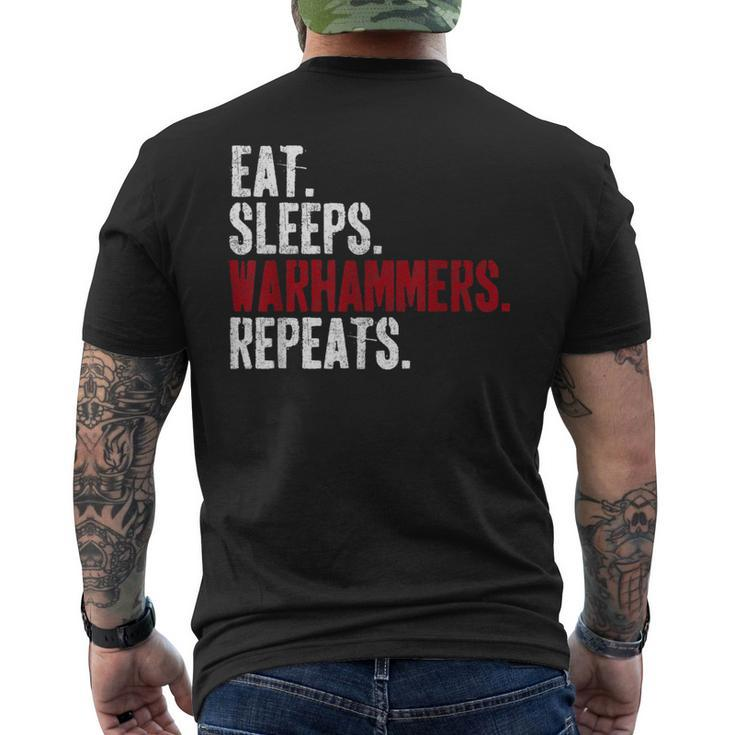 Vintage Eat Sleeps Warhammers Repeats Men's T-shirt Back Print