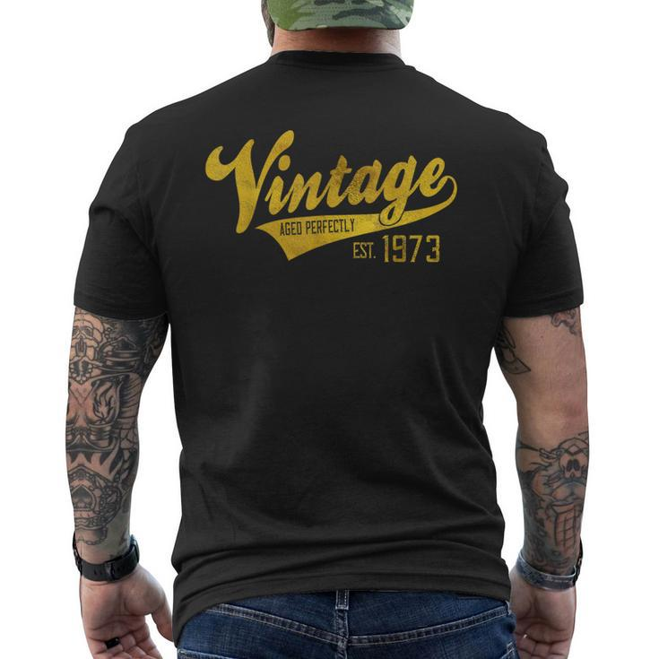 Vintage Est 1973 Aged 51 Yrs Old Bday 51St Birthday Men's T-shirt Back Print