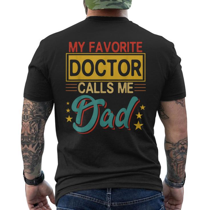 Vintage My Favorite Doctor Calls Me Dad Costume Proud Dad Men's T-shirt Back Print