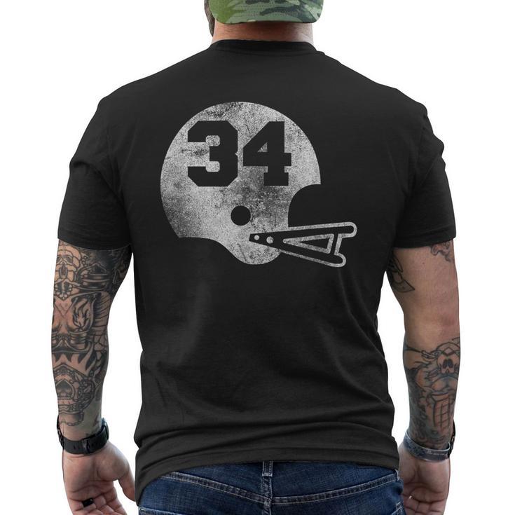 Vintage Football Jersey Number 34 Player Number Men's T-shirt Back Print