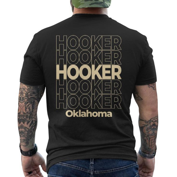 Vintage Hooker Oklahoma Repeating Text Men's T-shirt Back Print