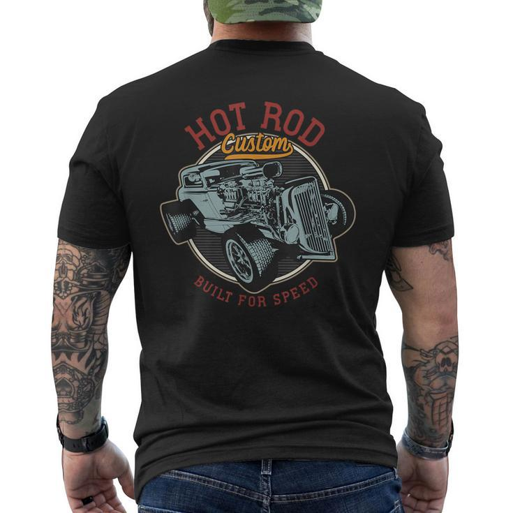 Vintage Hot Rod Retro Custom Built And Speed Classic Cars Men's T-shirt Back Print