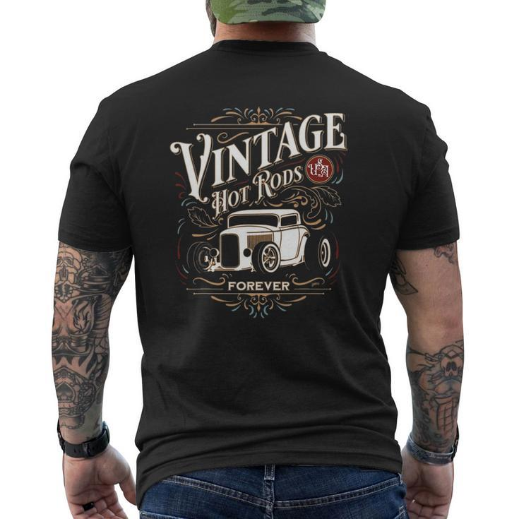 Vintage Hot Rods Usa Forever Classic Car Nostalgia Mens Back Print T-shirt
